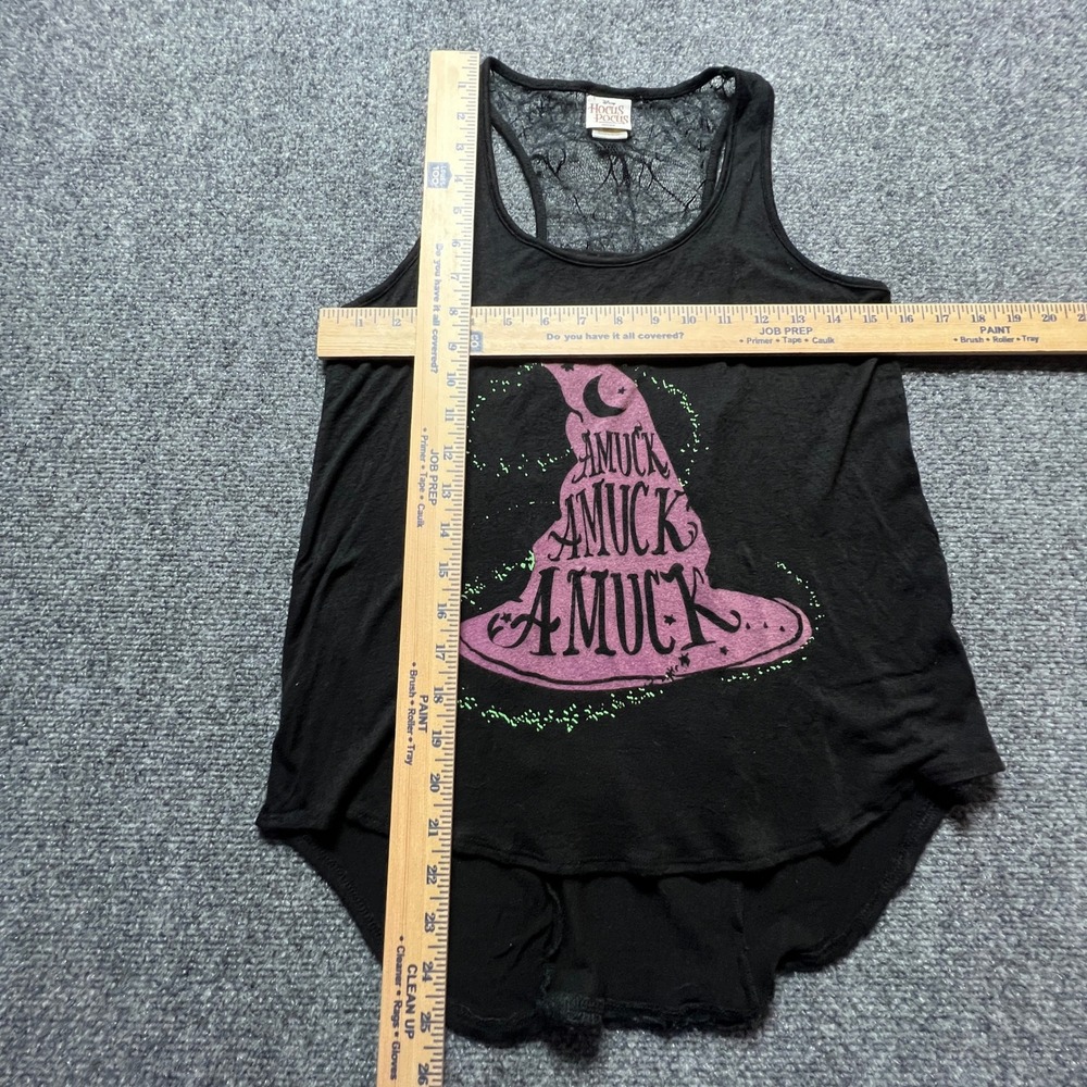 Disney Hocus Pocus Amuck Tank Top Lace Spiderweb Back Small Black - Picture 3 of 10